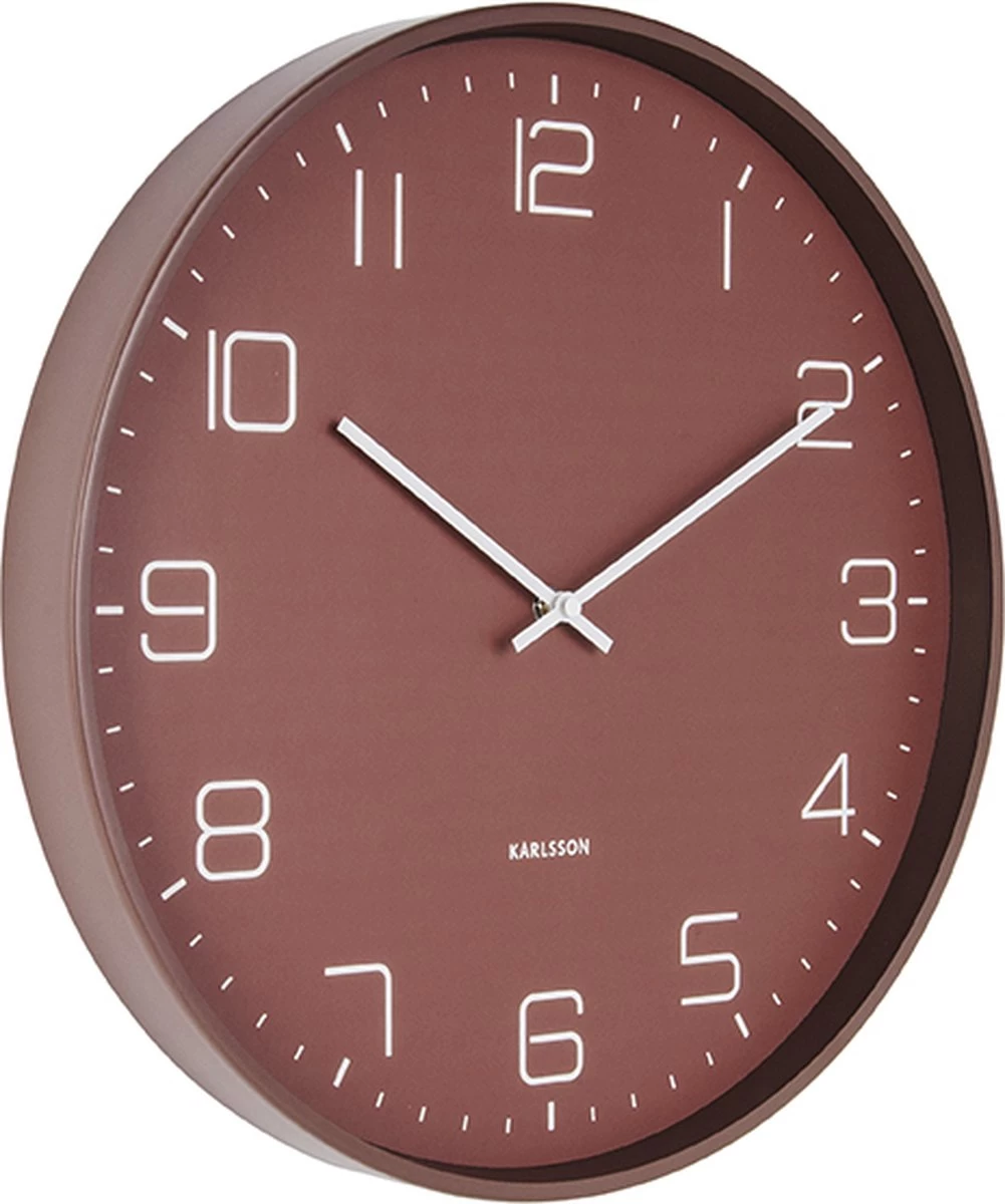 Karlsson Wandklok Lofty - IJzer Mat Warm Rood, - Ø40cm 3 Karlsson Wandklok Lofty - IJzer Mat Warm Rood, - Ø40cm