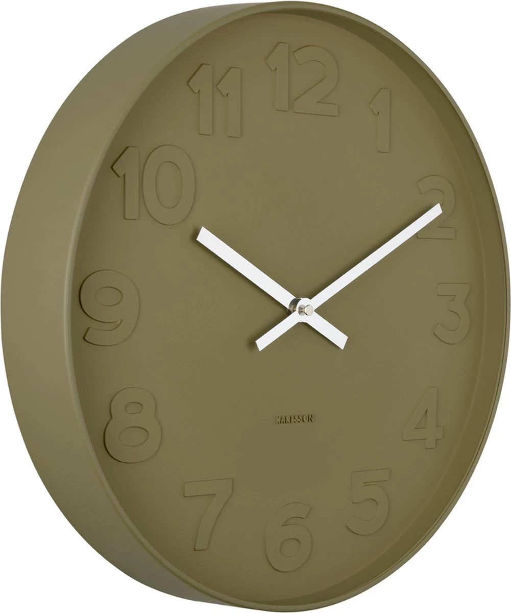 Karlsson Wandklok Mr. Green Numbers - Mosgroen Behuizing - Ø37,5cm 3 Karlsson Wandklok Mr. Green Numbers - Mosgroen Behuizing - Ø37,5cm