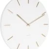 Karlsson Wandklok Charm - Wit - Staal - Gouden Wijzers -Karlsson 1004x1200 4