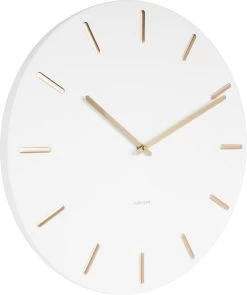 Karlsson Wandklok Charm - Wit - Staal - Gouden Wijzers -Karlsson 1005x1200 1
