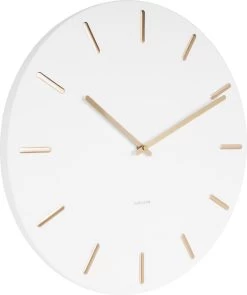 Karlsson Wandklok Charm - Wit - Staal - Gouden Wijzers -Karlsson 1006x1200 2