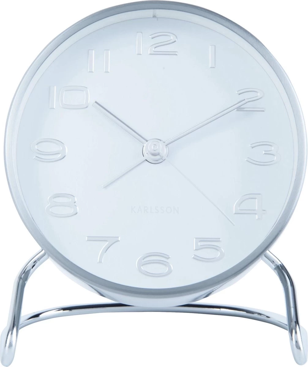 Karlsson Wekker Classical Numbers - Wit - Ø9,5x11cm 4 Karlsson Wekker Classical Numbers - Wit - Ø9,5x11cm - Afbeelding 2