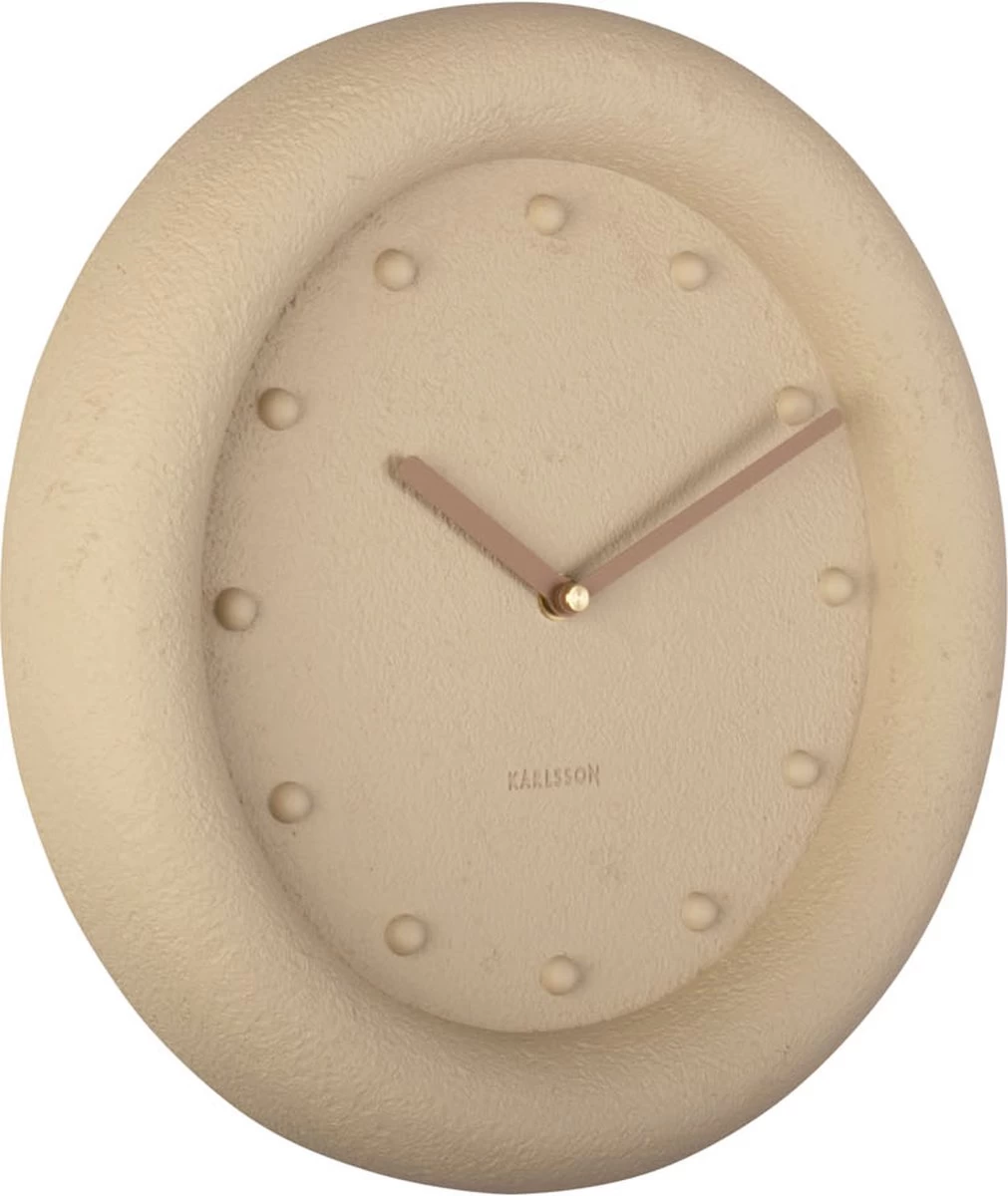 Karlsson Wandklok Petra - Polyresin - Zandbruin - Ø30cm 3 Karlsson Wandklok Petra - Polyresin - Zandbruin - Ø30cm