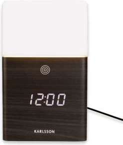 Karlsson Wekker - Frosted Light - LED - Zwart - Houtfineer -Karlsson 1018x1200