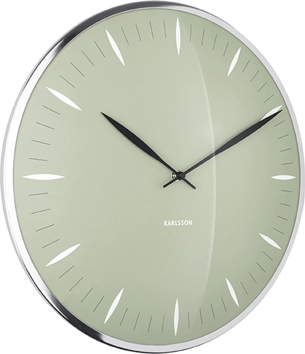 Karlsson Wandklok Leaf - Jungle Groen, Bol Glas - Ø40cm 8 Karlsson Wandklok Leaf - Jungle Groen, Bol Glas - Ø40cm - Afbeelding 6