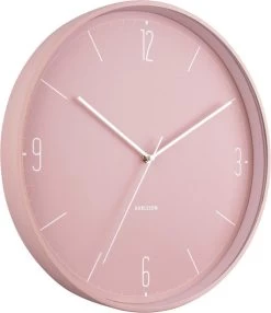 Karlsson Wandklok Numbers & Lines - IJzer Mat Roze - Ø40cm -Karlsson 1035x1200 1