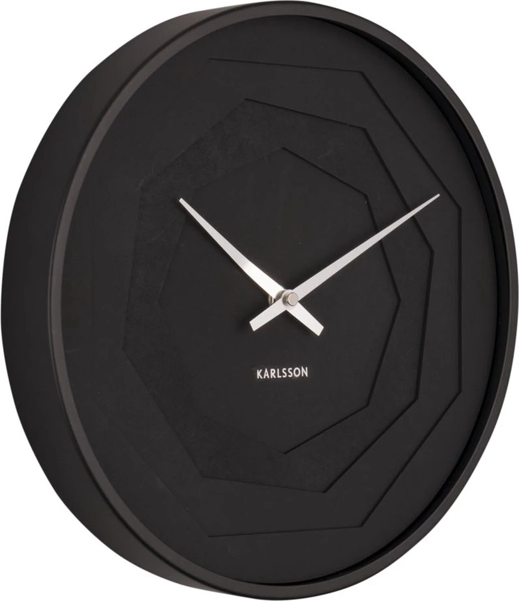 Karlsson Wandklok Layered Origami - Zwart - Ø30cm 7 Karlsson Wandklok Layered Origami - Zwart - Ø30cm - Afbeelding 5
