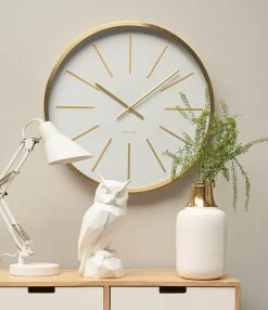 Karlsson Wandklok Maxiemus Station - Wit Met Goud -Karlsson 1038x1200 15