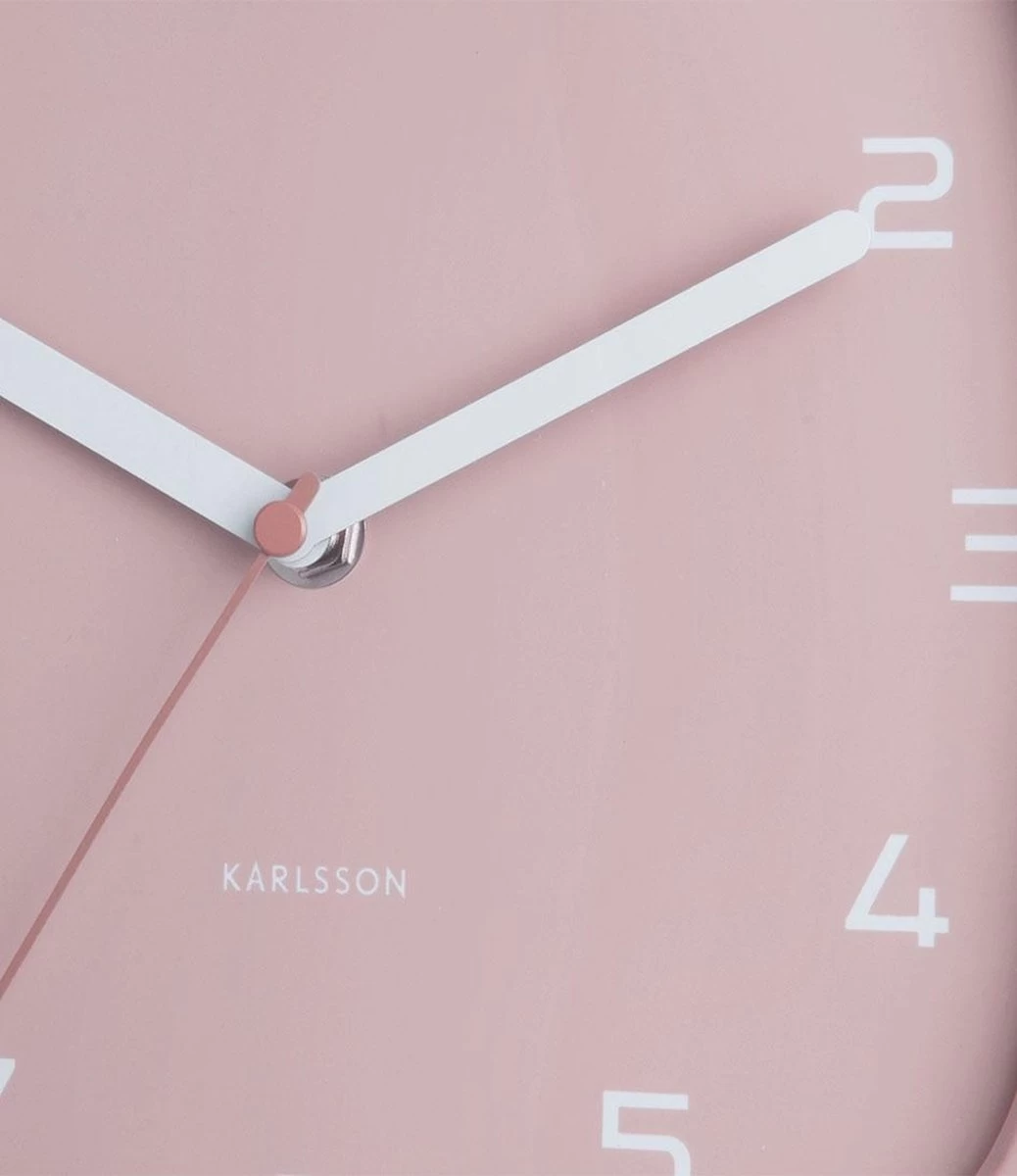 Karlsson Wandklokken Wall Clock Doubler Rubberized White Roze 6 Karlsson Wandklokken Wall Clock Doubler Rubberized White Roze - Afbeelding 4