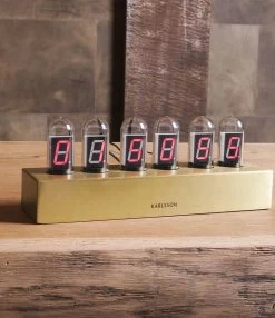 Karlsson Tafelklok Cathode - Geborsteld Goud Voet - 28x7,5x11cm -Karlsson 1038x1200 21