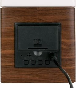 Karlsson Alarm Clock Frosted Light LED Dark Wood Veneer -Karlsson 1041x1200