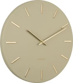 Karlsson Wandklok Charm - Staal Olijfgroen Met Gouden Wijzers - Small - Ø30cm -Karlsson 1043x1200 1