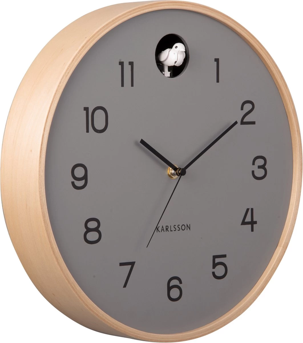 Karlsson Wall Clock Natural Cuckoo Birch Wood Mouse Grey 3 Karlsson Wall Clock Natural Cuckoo Birch Wood Mouse Grey