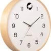 Karlsson Wall Clock Natural Cuckoo Birch Wood White