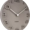 Karlsson Wandklok On The Edge - Warm Grijs Met Chromen Wijzers - Ø42cm -Karlsson 1066x1200