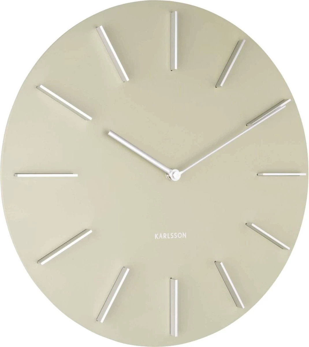 Karlsson Wandklok Discreet - Olijfgroen Met Zilver - Ø40cm 4 Karlsson Wandklok Discreet - Olijfgroen Met Zilver - Ø40cm - Afbeelding 2