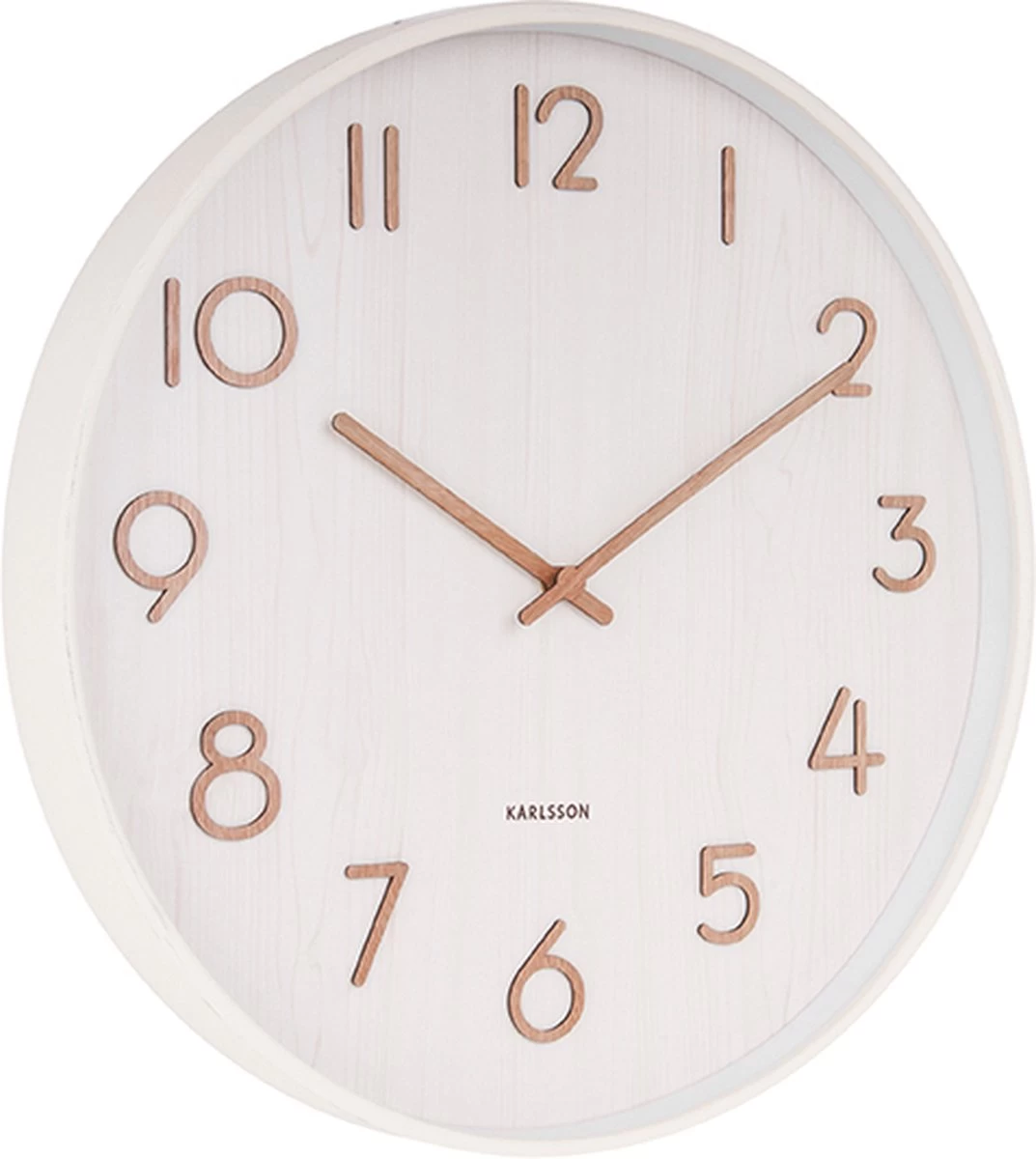 Karlsson - Pure - Wandklok - Lindenhout - Diameter 60 Cm - Wit 4 Karlsson - Pure - Wandklok - Lindenhout - Diameter 60 Cm - Wit - Afbeelding 2