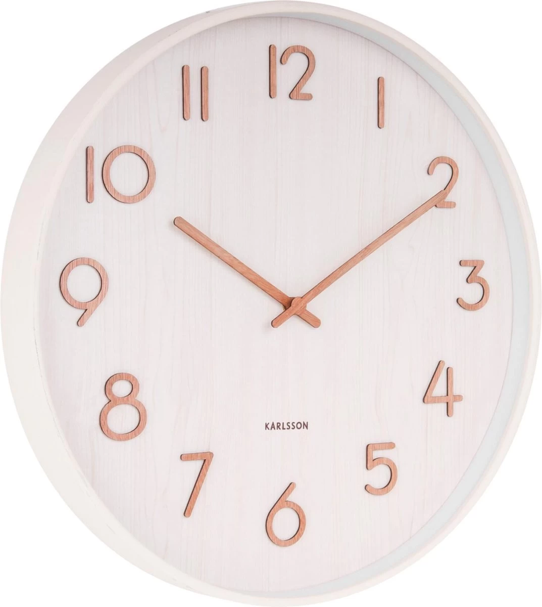 Karlsson - Pure - Wandklok - Lindenhout - Diameter 60 Cm - Wit 5 Karlsson - Pure - Wandklok - Lindenhout - Diameter 60 Cm - Wit - Afbeelding 3
