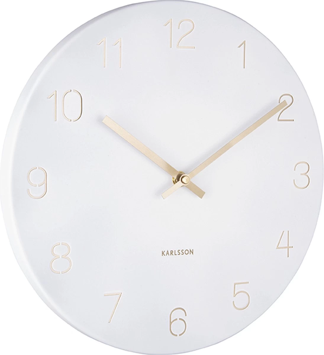 Karlsson Wandklok Charm - Gegraveerde Nummers - Wit - Ø35cm 3 Karlsson Wandklok Charm - Gegraveerde Nummers - Wit - Ø35cm