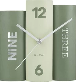Karlsson Tafelklok Book - Groen Paper - 20x15x20cm