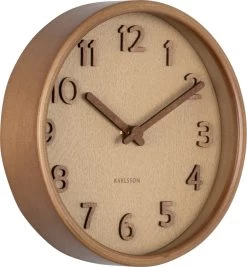 Karlsson Wall Clock Pure Wood Grain Small Sand Brown