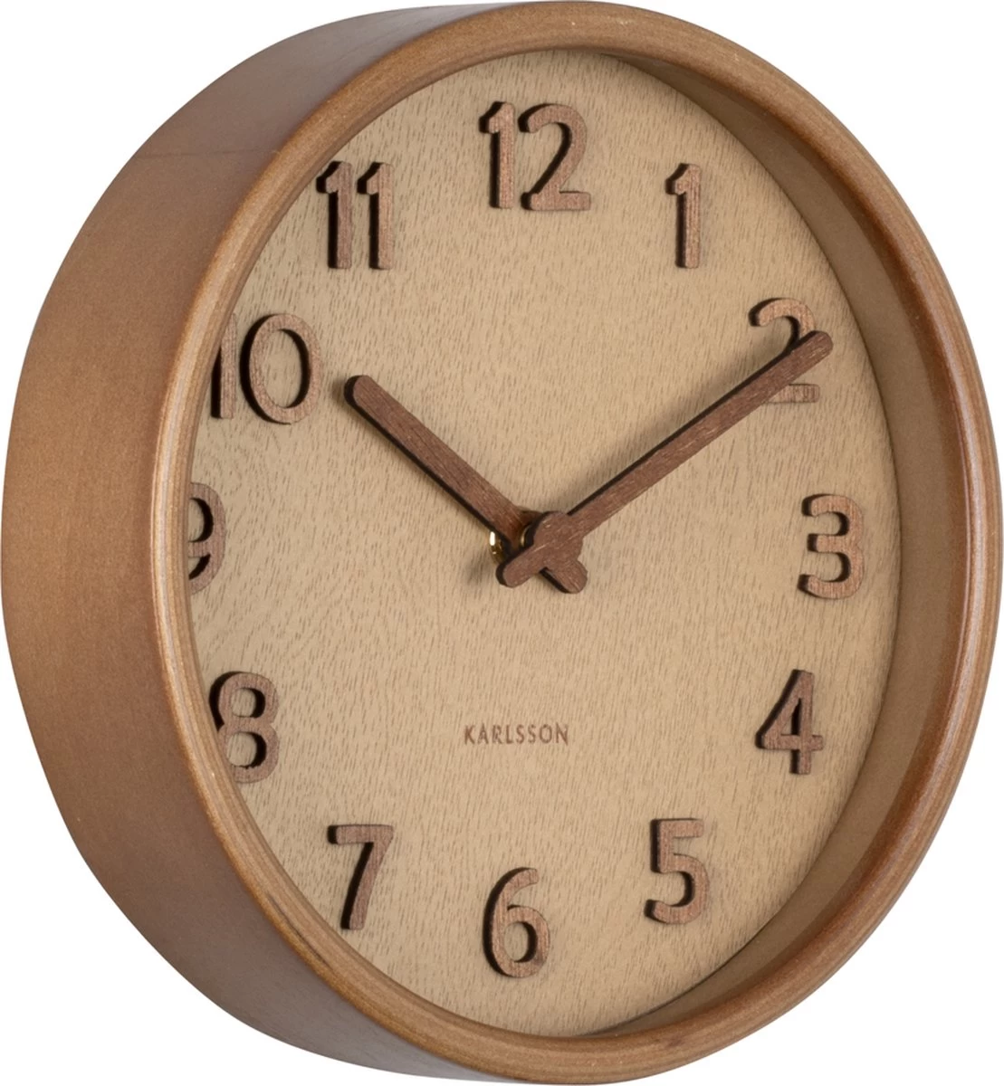Karlsson Wall Clock Pure Wood Grain Small Sand Brown 3 Karlsson Wall Clock Pure Wood Grain Small Sand Brown
