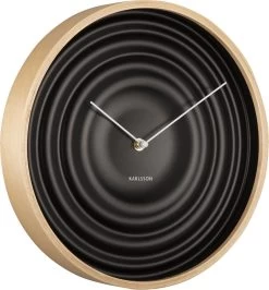 Karlsson Wall Clock Scandi Ribble Matt Black, Wood Case