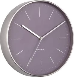 Karlsson Wandklok Minimal - Donkerpaars, Nikkel Behuizing - Ø27,5cm -Karlsson 1142x1200