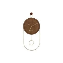 Karlsson - Wall Clock Swing Pendulum Dark Wood Veneer