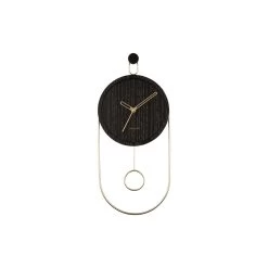 Karlsson - Wall Clock Swing Pendulum Wood Veneer Black