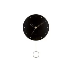 Karlsson - Wall Clock Studs Pendulum Wood Black