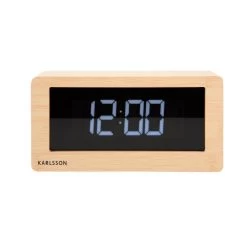 Karlsson - Table Clock Boxed LED Light Wood Veneer