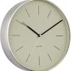 Karlsson Wandklok Minimal - Olijfgroen, Nikkel Behuizing - Ø27,5cm -Karlsson 1157x1200