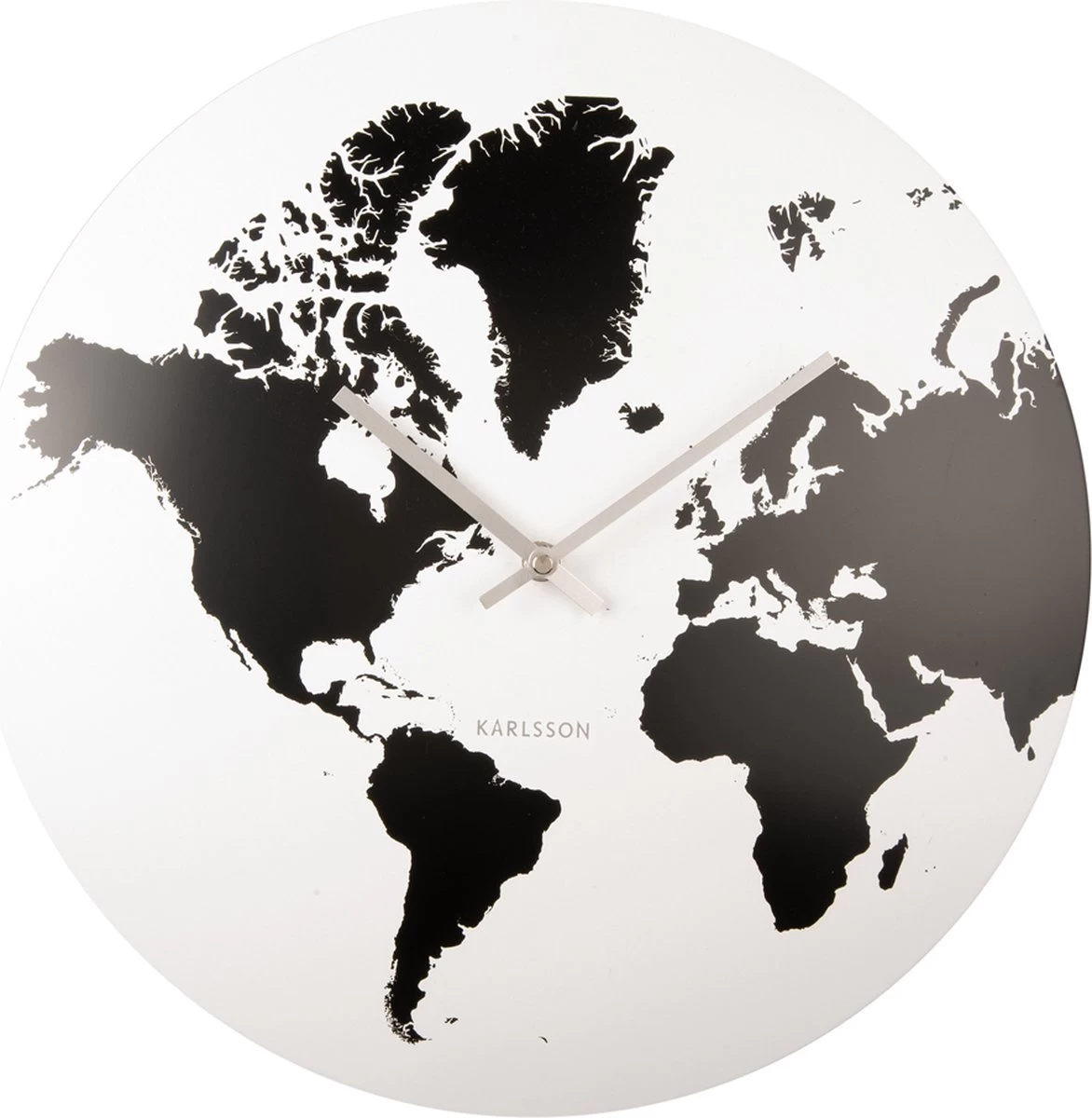 Karlsson Wall Clock World Map Metal White 4 Karlsson Wall Clock World Map Metal White - Afbeelding 2