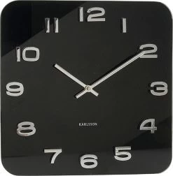 Karlsson Wandklok Vintage - Zwart Glas - 35x35cm