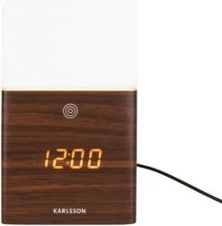 Karlsson Alarm Clock Frosted Light LED Dark Wood Veneer -Karlsson 1177x1200