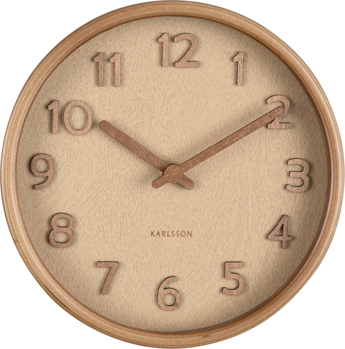Karlsson Wall Clock Pure Wood Grain Small Sand Brown 6 Karlsson Wall Clock Pure Wood Grain Small Sand Brown - Afbeelding 4