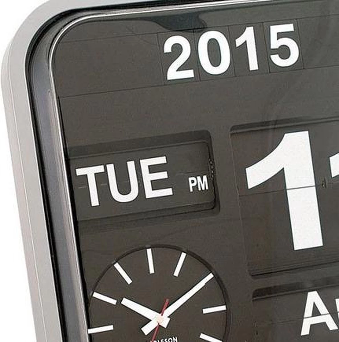 Karlsson - Wandklok - Big Flip - Zilver Behuizing - Zwarte Wijzerplaat 6 Karlsson - Wandklok - Big Flip - Zilver Behuizing - Zwarte Wijzerplaat - Afbeelding 4