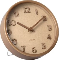 Karlsson Table Clock Pure Wood Grain Sand Brown