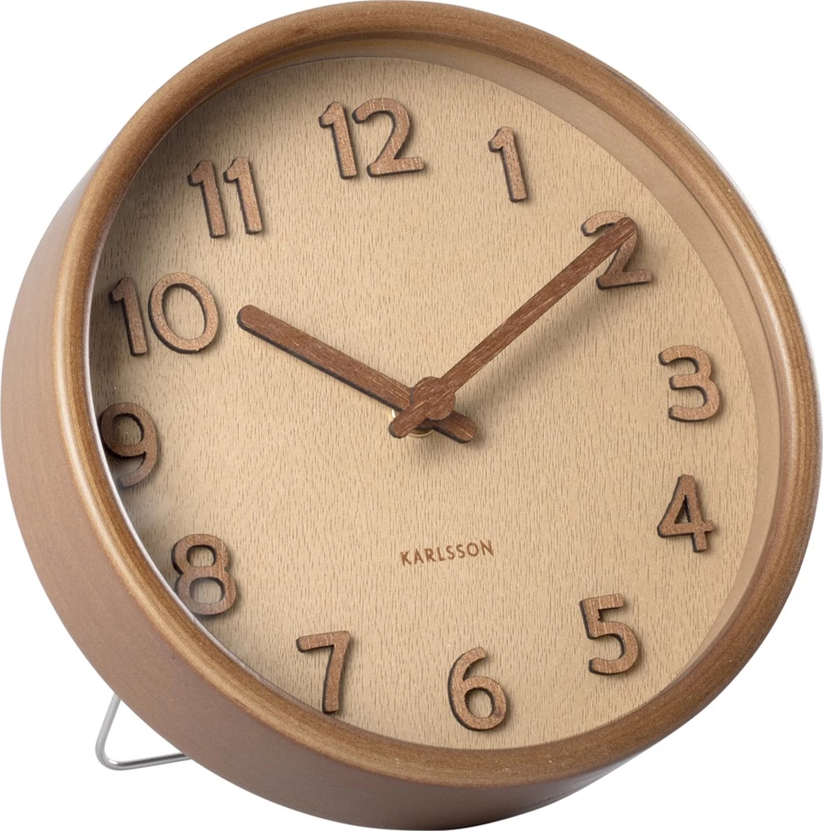 Karlsson Table Clock Pure Wood Grain Sand Brown 3 Karlsson Table Clock Pure Wood Grain Sand Brown