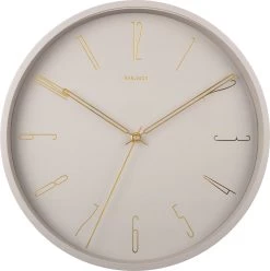 Karlsson Wall Clock Belle Numbers Metal Warm Grey