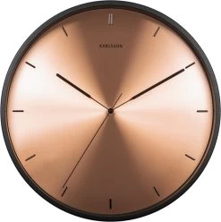 Karlsson Wall Clock Finesse Copper Dial, Black Case