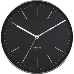 Karlsson Wandklok Minimal - Zwart, Nikkel Behuizing - Ø27,5cm -Karlsson 1195x1200 1