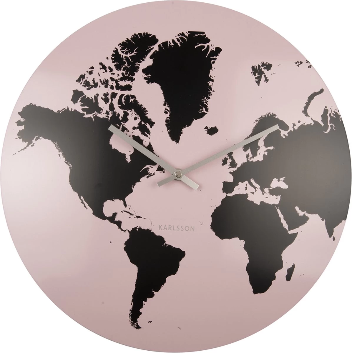 Karlsson Wall Clock World Map Metal Light Pink 4 Karlsson Wall Clock World Map Metal Light Pink - Afbeelding 2