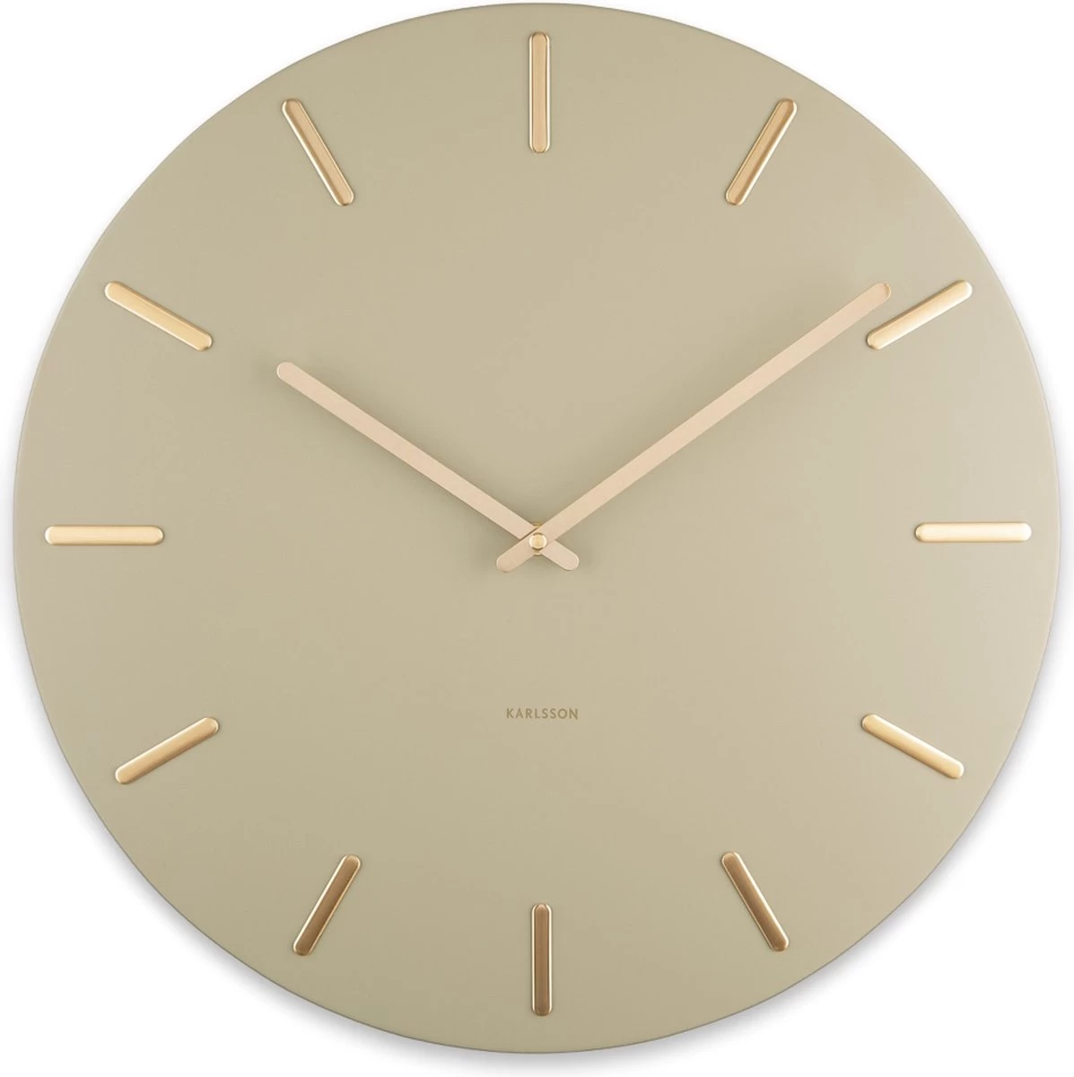 Karlsson Wandklok Charm - Olijfgroen - Staal - Gouden Wijzers 5 Karlsson Wandklok Charm - Olijfgroen - Staal - Gouden Wijzers - Afbeelding 3