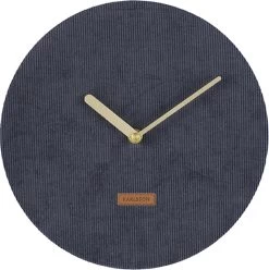 Karlsson Wandklok Corduroy - Donker Blauw - Ø25cm