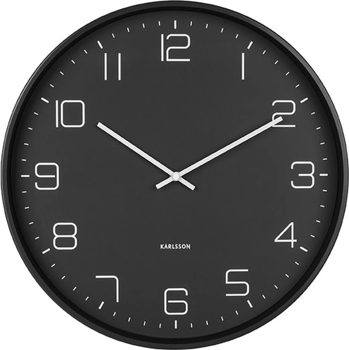 Karlsson Wandklok Lofty - Metaal Mat Zwart - Ø40cm 4 Karlsson Wandklok Lofty - Metaal Mat Zwart - Ø40cm - Afbeelding 2