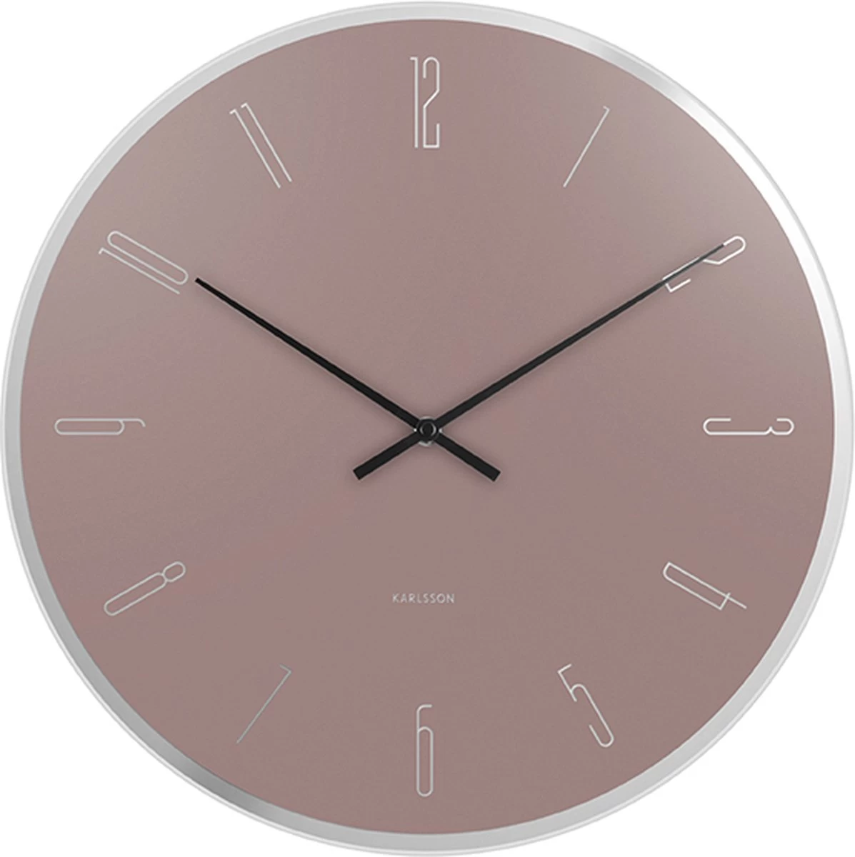 Karlsson Wandklok Mirror Numbers - Lichtroze Glas - Ø40cm 4 Karlsson Wandklok Mirror Numbers - Lichtroze Glas - Ø40cm - Afbeelding 2