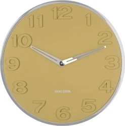 Karlsson Wandklok New Original Numbers - Mosterdgeel - Ø30cm