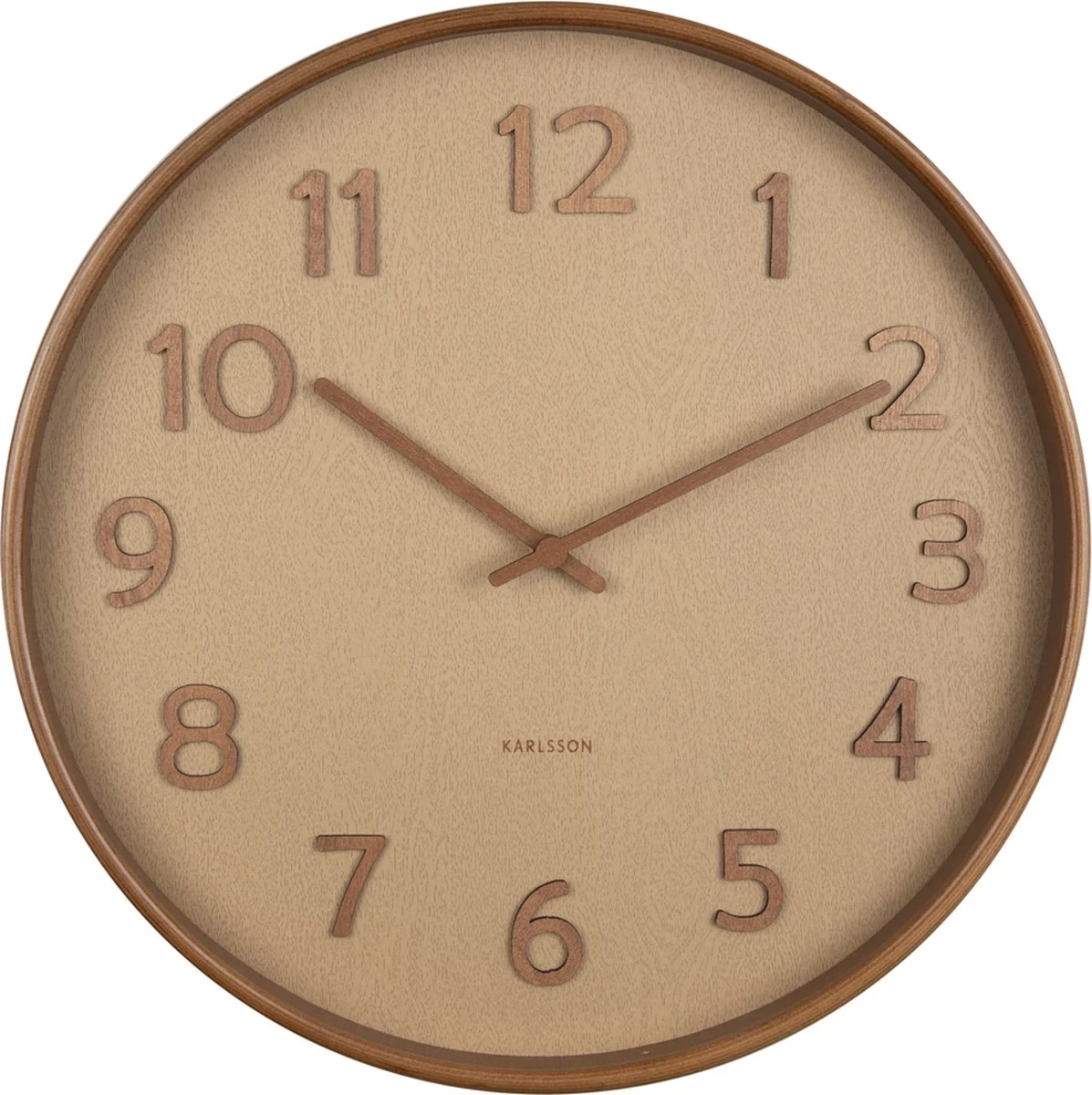 Karlsson Wall Clock Pure Wood Grain Large Sand Brown 3 Karlsson Wall Clock Pure Wood Grain Large Sand Brown